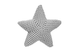 Gray star cushion isolated on a transparent background png