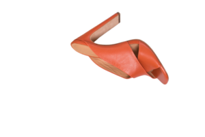Orange heel isolated on a transparent background