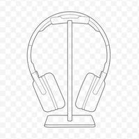 Sleek and Stylish Headphone Stand and Headset Holder, Vector Outlined Design for Ultimate Organization and Display