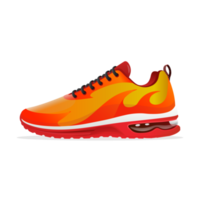 Laufen Schuhe Illustration mit Feuer gestalten Gelb und rot isoliert auf transparent Hintergrund png