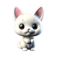 3d cat render transparent background png