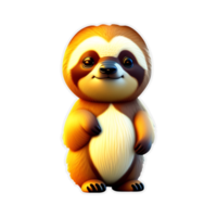 carino bambino bradipo cartone animato 3d su transparant png