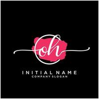 Initial OH feminine logo collections template. handwriting logo of initial signature, wedding, fashion, jewerly, boutique, floral and botanical with creative template for any company or business. vector