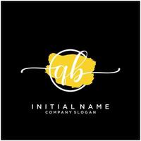 Initial QB feminine logo collections template. handwriting logo of initial signature, wedding, fashion, jewerly, boutique, floral and botanical with creative template for any company or business. vector