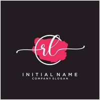 Initial RL feminine logo collections template. handwriting logo of initial signature, wedding, fashion, jewerly, boutique, floral and botanical with creative template for any company or business. vector