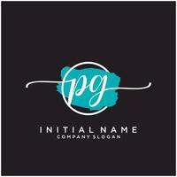 Initial PG feminine logo collections template. handwriting logo of initial signature, wedding, fashion, jewerly, boutique, floral and botanical with creative template for any company or business. vector