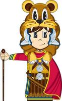 Cute Cartoon Roman Centurion History Illustration vector