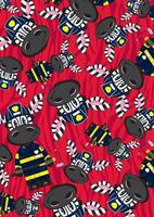 Cute Cartoon Zebra Fireman Character with Axe Pattern vector