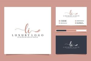 Initial LI Feminine logo collections and business card templat Premium Vector