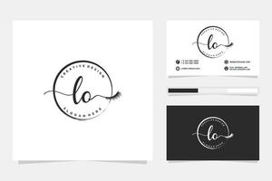 Initial LO Feminine logo collections and business card templat Premium Vector