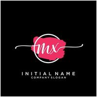 Initial MX feminine logo collections template. handwriting logo of initial signature, wedding, fashion, jewerly, boutique, floral and botanical with creative template for any company or business. vector