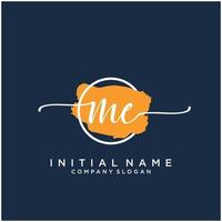 Initial ME feminine logo collections template. handwriting logo of initial signature, wedding, fashion, jewerly, boutique, floral and botanical with creative template for any company or business. vector