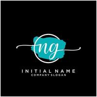 Initial NG feminine logo collections template. handwriting logo of initial signature, wedding, fashion, jewerly, boutique, floral and botanical with creative template for any company or business. vector