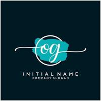 Initial OG feminine logo collections template. handwriting logo of initial signature, wedding, fashion, jewerly, boutique, floral and botanical with creative template for any company or business. vector