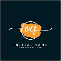 Initial OQ feminine logo collections template. handwriting logo of initial signature, wedding, fashion, jewerly, boutique, floral and botanical with creative template for any company or business. vector