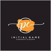 Initial PE feminine logo collections template. handwriting logo of initial signature, wedding, fashion, jewerly, boutique, floral and botanical with creative template for any company or business. vector