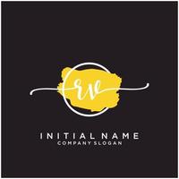 Initial RV feminine logo collections template. handwriting logo of initial signature, wedding, fashion, jewerly, boutique, floral and botanical with creative template for any company or business. vector