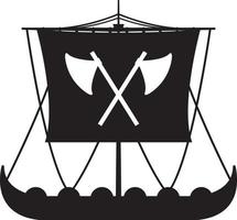 Viking Longboat in Silhouette vector