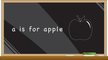 un es para manzana alfabeto aprendizaje ilustración vector