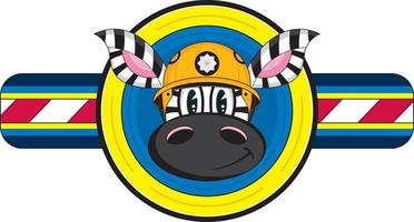 Cute Cartoon Zebra Fireman Character vector