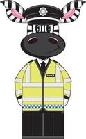 Cartoon Classic British Zebra Policeman Character vector