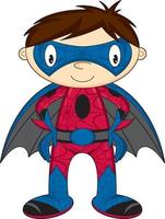 Cartoon Heroic Masked Superhero Character vector