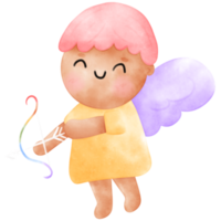 Cupid, angle, rainbow heart, pride month illustration png