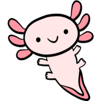 fofa axolote, axolotl ilustração, mar salamandra, mar vida, marinho vida png