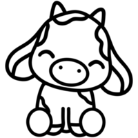 Cute cow, cow illustration, baby cow, animal illustration png