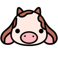 Cute cow, cow illustration, baby cow, animal illustration png