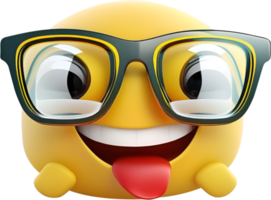 3d lentes con un sonrisa ilustración. png