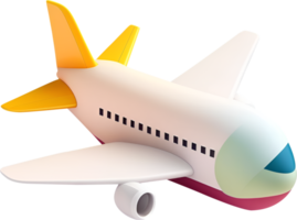 3D airplane icon illustration. png