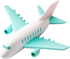 3D airplane icon for transport and travel on vacation. png
