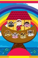 Noah and the Ark with Animals Two by Two - Biblical Illustration vector