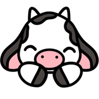 Cute cow, cow illustration, baby cow, animal illustration png