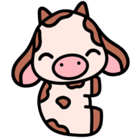 Cute cow, cow illustration, baby cow, animal illustration png