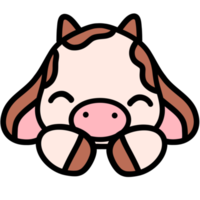 Cute cow, cow illustration, baby cow, animal illustration png