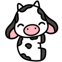 Cute cow, cow illustration, baby cow, animal illustration png