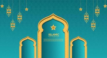 Ramadan Kareem design with mosque vector