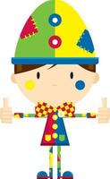 Cute Cartoon Circus Clown with Thumbs Up vector