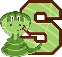 S is for Snake Alphabet Learning Educational Illustration vector