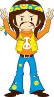 Cartoon Sixties Hippie Character vector