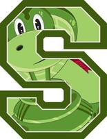 S is for Snake Alphabet Learning Educational Illustration vector