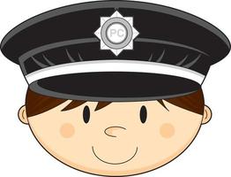 Cartoon Classic British Policeman Face vector