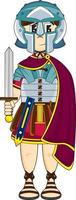 Cute Cartoon Roman Soldier History Illustration vector