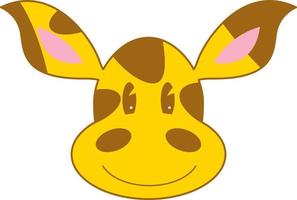 Cute Cartoon Giraffe Character Face vector