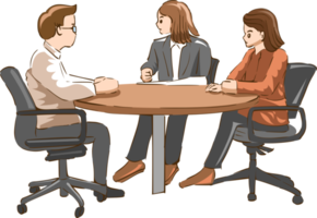 Office workers meeting png graphic clipart design