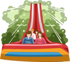 Family in the amusement park png graphic clipart design