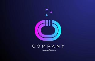 blue pink O alphabet letter logo with dots. Corporate creative template design for business and company vector
