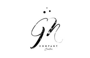 handwritten vintage GN alphabet letter logo icon combination design with dots vector